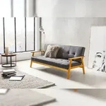 SalesFever Schlafsofa mit Armlehnen | 3 Funktionen | Bezug Webstoff | Gestell...