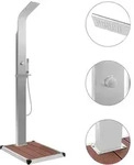 vidaXL Gartendusche mit Bodenelement WPC Edelstahl