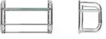 Relaxdays Wandregal Edelstahl, HxBxT:34x45x23cm, mit Handtuchhalter & Glasablage,