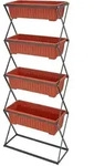 tectake Vertikalbeet mit 4 K&auml;sten 52x21x127cm 52 x 21 x 127 cm Braun