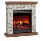 KlarsteinLienz Elektrischer Kamin 1800W Steindekor Polystone FernbedienungHellgrau