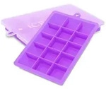 Intirilife 2x Eisw&uuml;rfelformen in LILA - 2er Set &agrave; 15 F&auml;cher Eisw&uuml;rfel