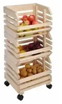 Haushalt International HI 90055 Obsthorde Kartoffelhorde Kartoffelkiste 3tlg aus Holz