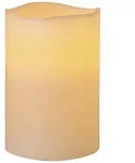 LED Stumpenkerze Big XL Echtwachs flackernd Timer H: 15cm D: 10cm creme