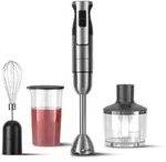 KLAMER Stabmixer Set 800 Watt, 4 in 1 P&uuml;rierstab Edelstahl mit stufenloser