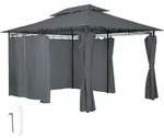 tectake Luxus Garten Pavillon Emine 4x3m mit 6 Seitenteilen 400 x 300 x 265 cm