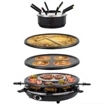 Syntrox Germany Raclette-Grill Set Waadt mit Fondue und Wechselplatten