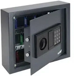 HMF Schl&uuml;sseltresor mit Zahlencode, Schl&uuml;sselsafe mit Elektronikschloss, 30 Haken,