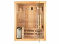 HOME DELUXE Sauna SKYLINE L - Ausstattung: Mit Holzwand, Maße: 150 x 120 x 190 cm