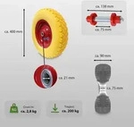 Baumarktplus Schubkarrenrad pannensicher 4.00-8 / 4.80 mit Achse Ersatzrad Vollgummi