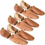 TecTake GmbH tectake 3 Paar Schuhspanner aus Zedernholz Braun
