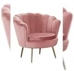 SalesFever Muschel-Sessel | Bezug Samt-Stoff | Gestell Metall goldfarben | B 78...