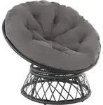 tectake Rattansessel Gargano drehbar Schwarz
