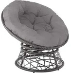 tectake Rattansessel Gargano drehbar Grau