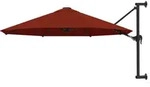 vidaXL Sonnenschirm zur Wandmontage mit Metall-Mast 300 cm Terrakotta
