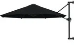 vidaXL Sonnenschirm zur Wandmontage mit Metall-Mast 300 cm Schwarz