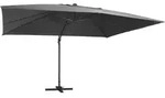 vidaXL Ampelschirm mit LED-Leuchten und Alu-Mast 400x300 cm Anthrazit