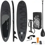 ECD Germany Aufblasbares SUP Board Maona 308 &times; 78 &times; 10 cm Schwarz &ndash; Komplettset