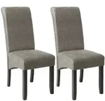 tectake Esszimmerstuhl, ergonomisch, massives Hartholz - 2er Set grau marmoriert