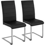 tectake Schwingst&uuml;hle, Kunstleder - 2er Set schwarz