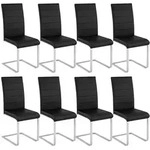 tectake Schwingst&uuml;hle, Kunstleder - 8er Set schwarz