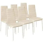 tectake Esszimmerst&uuml;hle Kunstleder - 6er Set beige