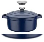 GSW Gusseisen Kochtopf Blue Magic 20 x 9,5cm, induktionsgeeignet, backofengeeignet