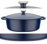 GSW Gusseisen Ovaler Br&auml;ter Blue Magic 33 x 26 x 12cm, induktionsgeeignet,