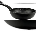CS KOCHSYSTEME, MARBURG Schmiedeguss-Wok 28cm, Xylan-Antihaftbeschichtung mit wei&szlig;em