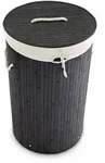 Relaxdays W&auml;schekorb Bambus, faltbare W&auml;schetonne mit Deckel, Volumen 70 l,