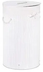 Relaxdays W&auml;schekorb Bambus, faltbare W&auml;schetonne mit Deckel, Volumen 70 l,