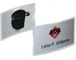 Durable Namensschilder 75x40mm konvex mit Kombiklemme transparent VE=25 St&uuml;ck