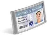 Durable Namensschild A6 mit Textilband DUO, transparent/schwarz, 105 x 148 mm, 10
