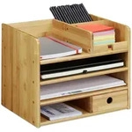 Relaxdays Schreibtisch Organizer, Briefablage A4, Notizzettel und Stifte ordnen,