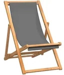 vidaXL Strandstuhl Klappbar Massivholz Teak Grau