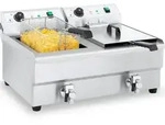 Royal Catering Elektro-Doppel-Fritteuse - 2 x 16 l - 6400 W - Ablasshahn -