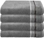 Schiesser Handtuchset Skyline Color - 4-teilig - 50 x 100 cm - Dunkelgrau