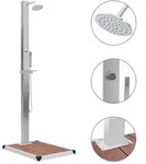 vidaXL Gartendusche mit Bodenelement WPC Edelstahl