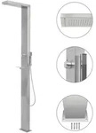 vidaXL Gartendusche Edelstahl Quadratisch