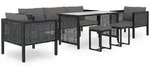 vidaXL 8-tlg. Garten-Lounge-Set mit Auflagen Poly Rattan Anthrazit