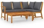 vidaXL 4-tlg. Garten-Lounge-Set mit Auflagen Massivholz Akazie