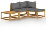 vidaXL 4-tlg. Garten-Lounge-Set mit Auflagen Massivholz Akazie