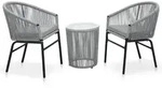 vidaXL 3-tlg. Bistro-Set mit Kissen PVC Rattan Anthrazit