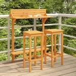 vidaXL 3-tlg. Gartenm&ouml;bel-Set Massivholz Akazie