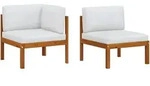 vidaXL 2-tlg. Garten-Lounge-Set mit Auflagen Akazie Massivholz