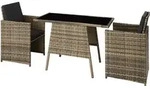 tectake Rattan Sitzgruppe Lausanne 2+1 Natur