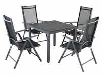 CASARIA® Aluminium Sitzgruppe Bern 4+1 WPC Tisch Hochlehner
