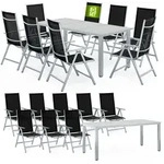 CASARIA&reg; Aluminium Sitzgruppe Bern 8+1 Verstellbare Hochlehner Silber