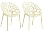 CLP 2er Set Gartenst&uuml;hle Hope Kunststoff HBT: 80x59x60 cm creme