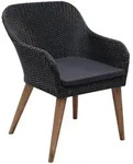 vidaXL Gartenst&uuml;hle mit Polstern 2 Stk. Poly Rattan Schwarz
